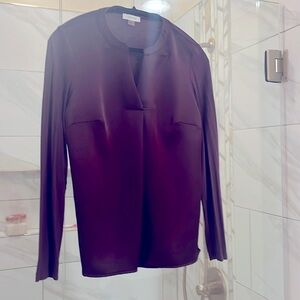 Calvin Klein Wine Silk Blouse